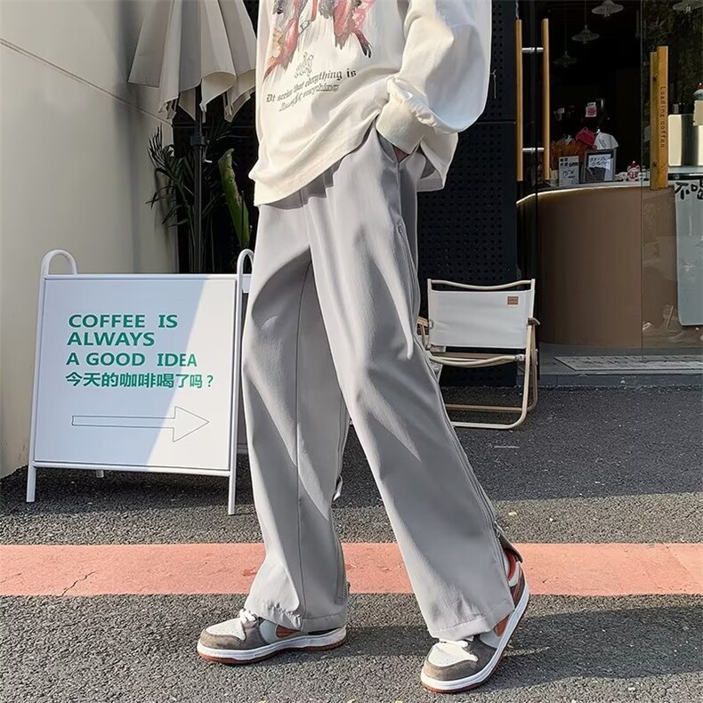 春秋潮牌冲锋裤男士日系工装机能休闲长裤宽松直筒运动裤子-K2520,男装休闲裤,星座601-2