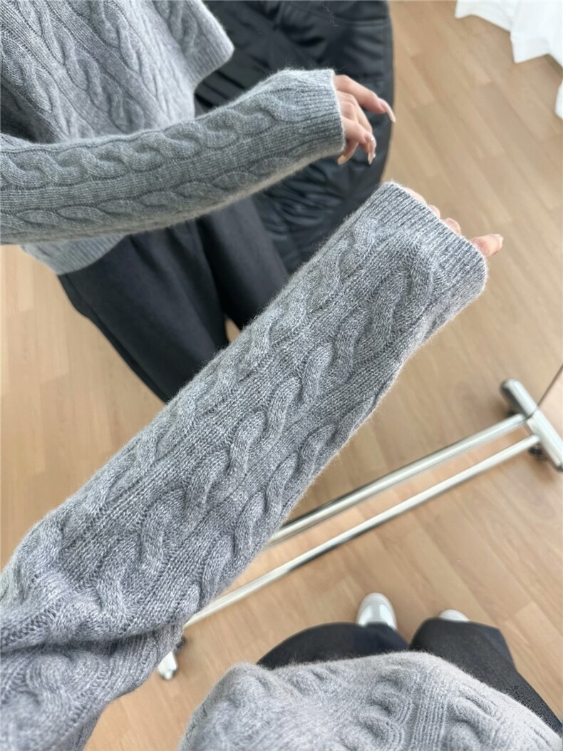2025年秋季直筒型通勤套头单件扭花假两件圆领,女装羊毛衫,圣旺供货