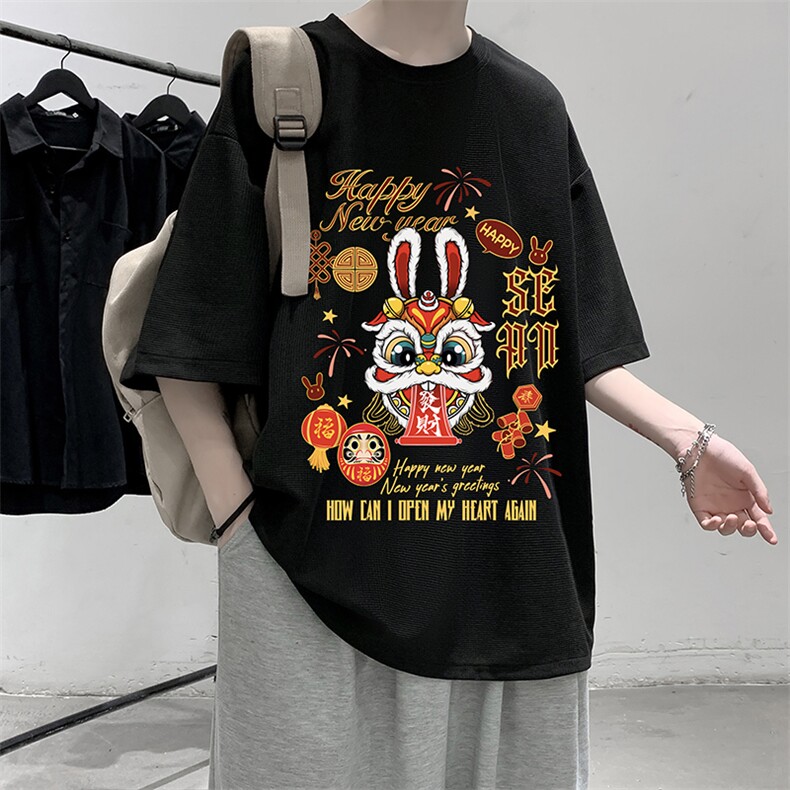 华夫格t恤男短袖男大码五分袖大皂风HT73299-P22,男装T恤,电商A040