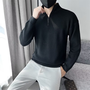 高领毛衣男士立领男装针织衫外套秋冬季半拉链毛线打底衫 MY802图片