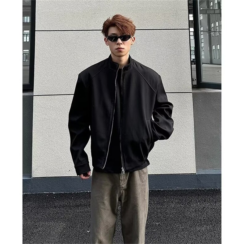 [001]新款休闲青年外套立领纯色男士男装上衣A079-D3-59,女装短外套,电商A079