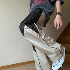 美式小众机能冲锋裤拼色休闲运动裤男女直筒宽松阔腿裤GC840-P38，男装休闲裤，星座1008