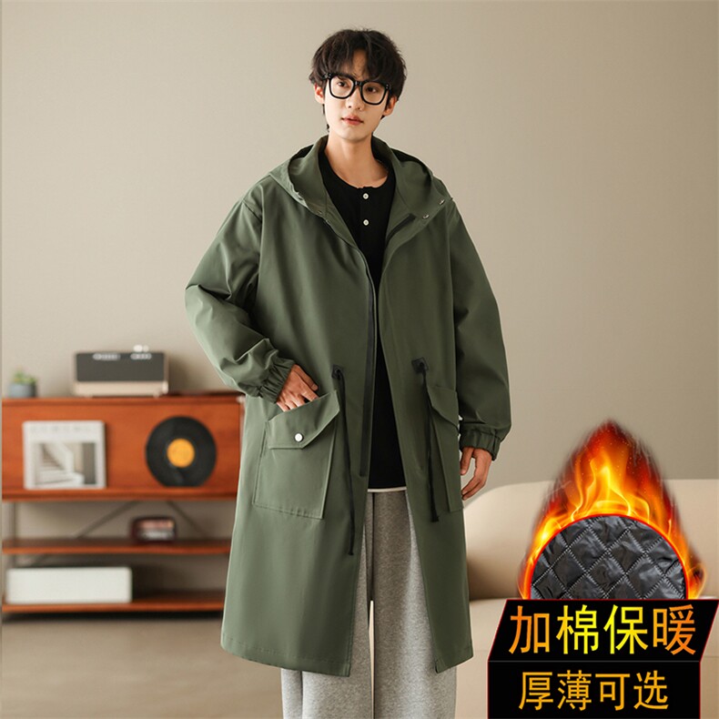 4W件加绒风衣男中长款大衣棉衣男F994薄P95加棉P110港风八,男装风衣,星座401