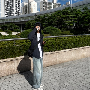 816B-MY010-P75 春秋季韩版男士毛衣外套宽松纯色慵懒风开衫韩图片