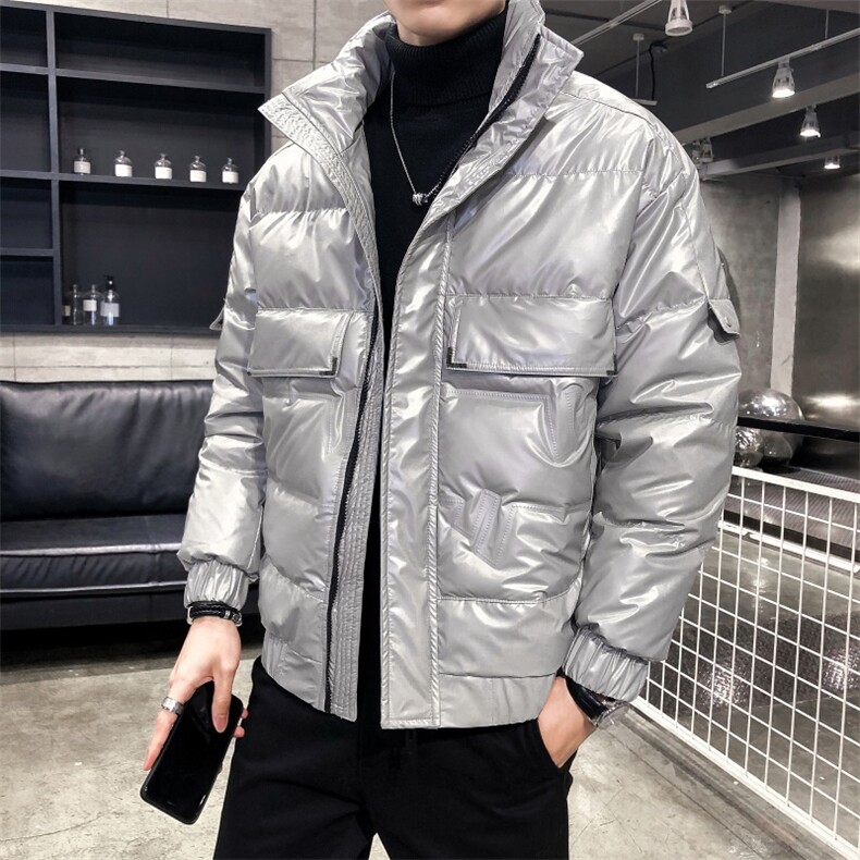 2020冬季新款羽绒服男韩版潮流亮面冬季鸭绒短款外套YR9223图片
