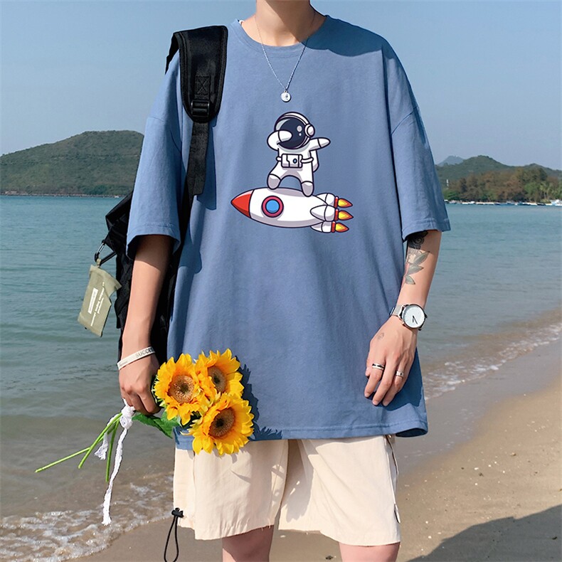 DX17158-P20纯棉短袖t恤男大码半袖打底衫宽松体恤衫港风,男装T恤,电商A040