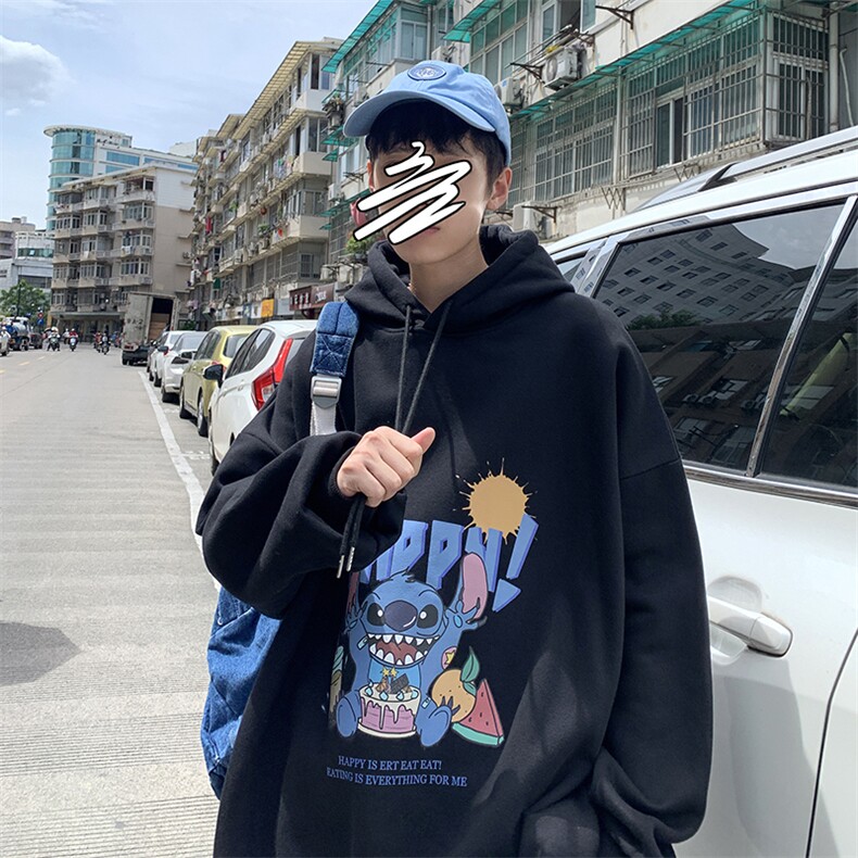 WY2077-P40纯棉连帽卫衣男大码运动帽衫宽松薄外套男,男装卫衣,电商A040