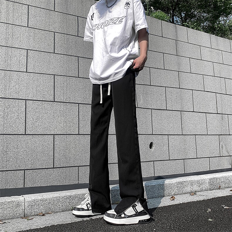 现货松紧腰冰丝修身拉链西裤休闲裤男K701-K702-K703-P45控68,男装西裤,星座205