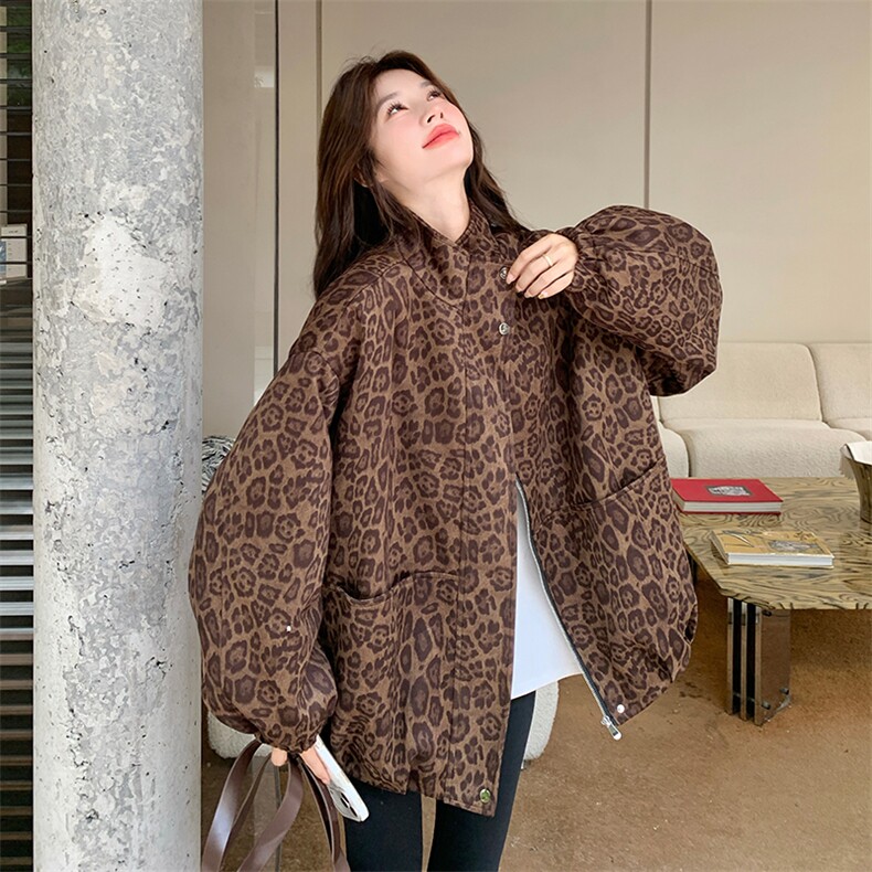 现货数据好麂皮豹纹加棉外套2C277-5839-P165-K268,女装棉衣/棉服,2C277