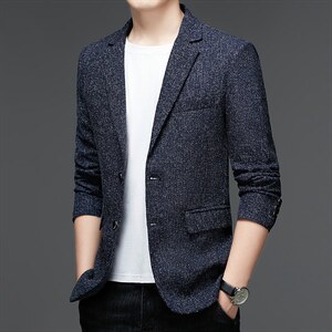 男式2022初春新款西装男西服外套修身商务休闲男单西中年潮流男装图片