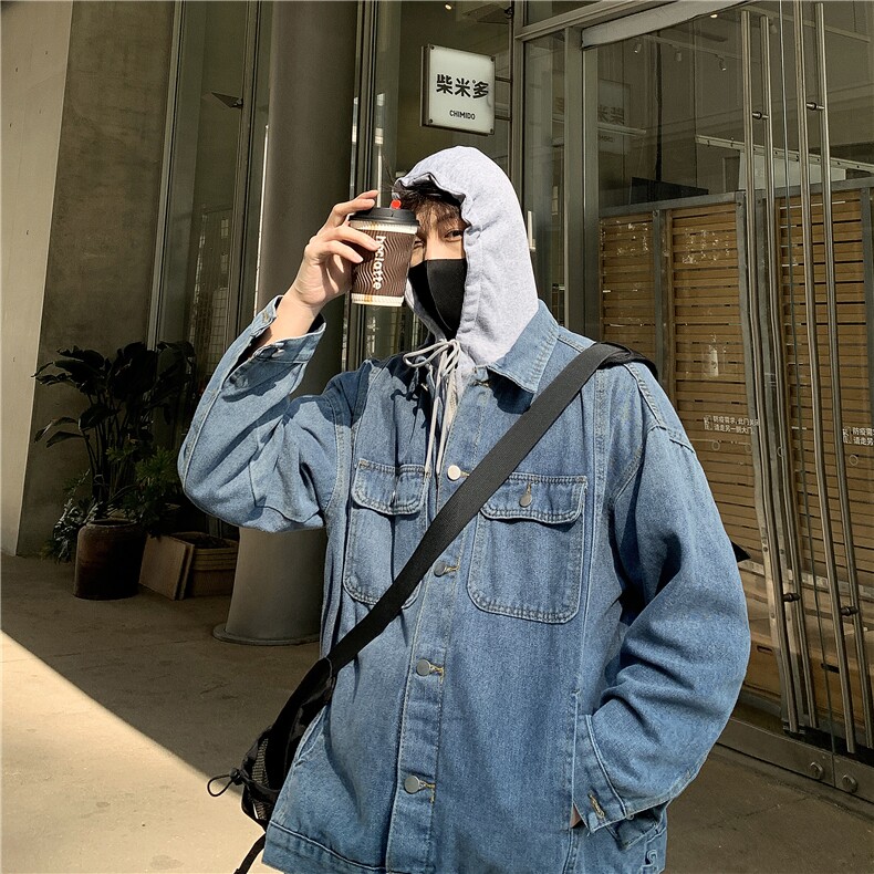 DLP1181-P72假两件外套男2025秋冬新款潮牌宽松百搭连帽风衣港风,男装夹克,星座603-2
