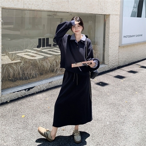慵懒风穿搭格子拼接卫衣套装女秋季2025新款休闲显瘦半身裙两件套图片