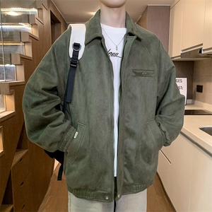 麂皮绒外套男生秋冬季痞帅炸街青少年宽松休闲翻领夹克 JK25图片