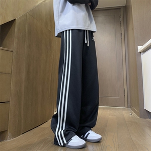 青少年条纹休闲裤男春秋款初高中生美式直筒宽松阔腿裤k7901-P35图片