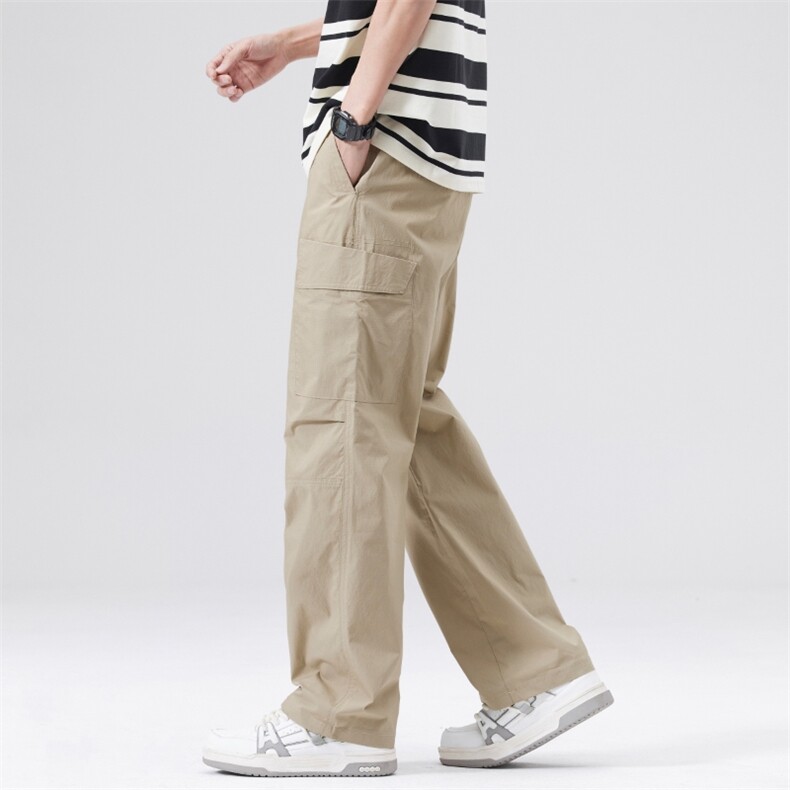 垂感工装松紧腰头阔腿裤子情侣同款多口袋抽绳休闲裤DY5009-P67，男装工装外套，电商A178-1