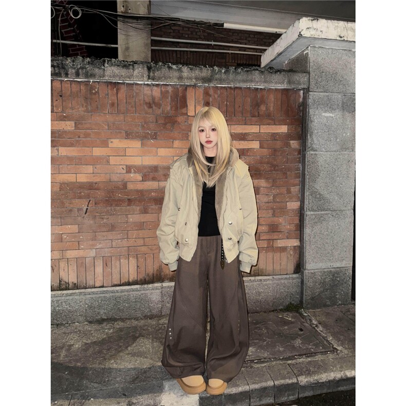 1506/YRJM50290/P116毛领外套兔毛短款冬季棉衣座山雕棉服,男装棉衣,星座1506