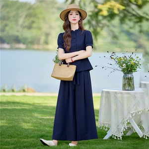 巨好看的夏装套装女2026新款洋气减龄时尚休闲阔腿裙裤两件套图片