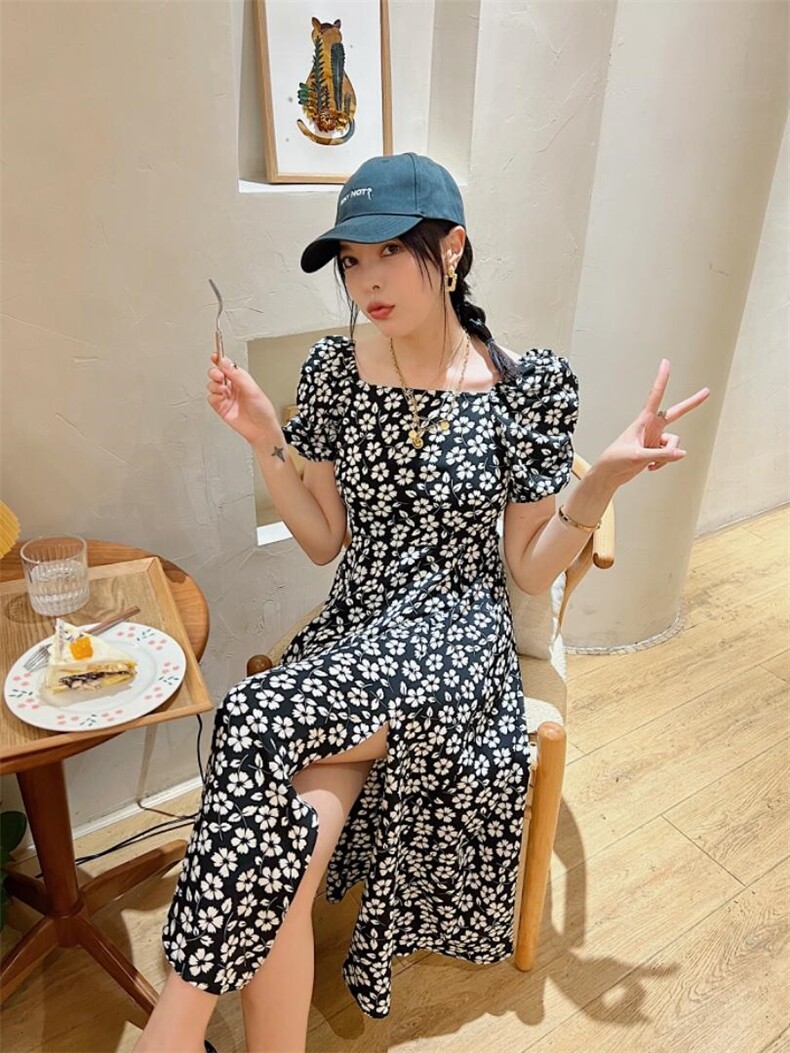 欧货同款侧开叉长裙，其它，玩美