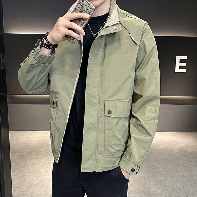 DS-A225-92313秋季新款外套立领帅气青年夹克百搭时尚潮流上衣,男装夹克,电商A225