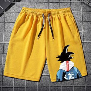 休闲短裤男夏季抖音潮动漫裤子5分裤韩版时尚五分沙滩裤F094图片
