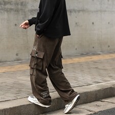 22秋新款高端方格灯芯绒休闲宽松港风工装休闲裤B266-X825-P60，男装工装外套，星座B257-1