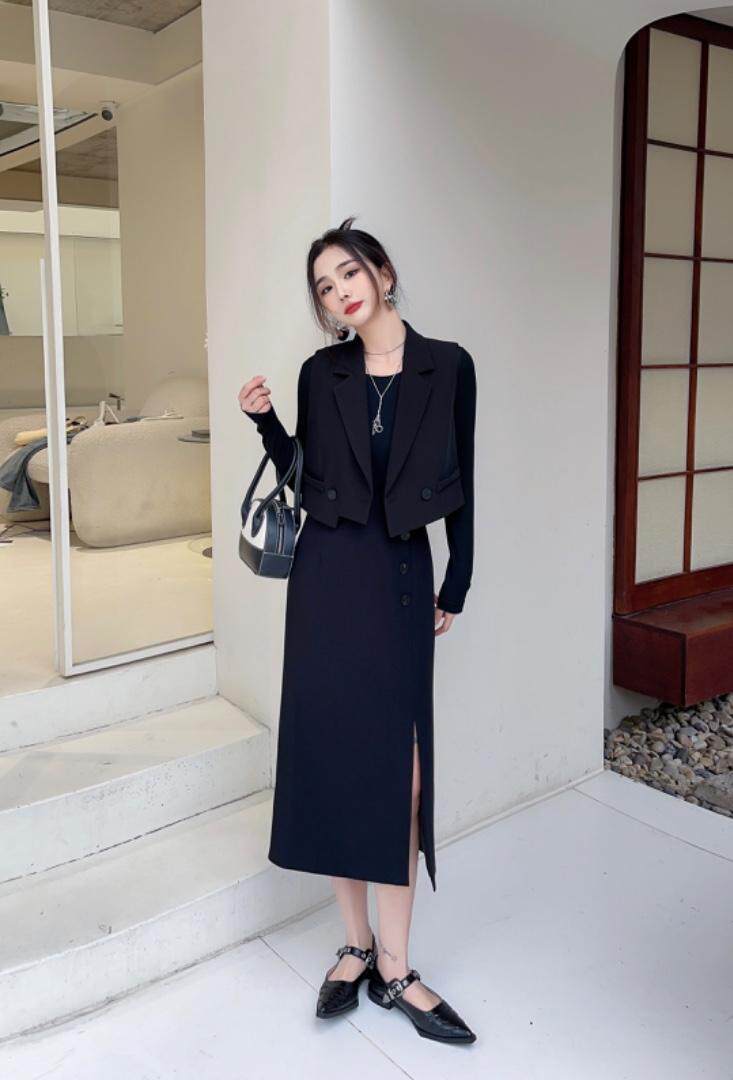 2023年女人味两件套连衣裙，女装连衣裙，贻思茗