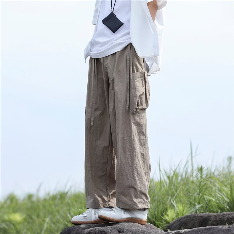 工装裤男夏季新款日系复古伐木登山裤宽松直筒休闲裤子U288-p43图片