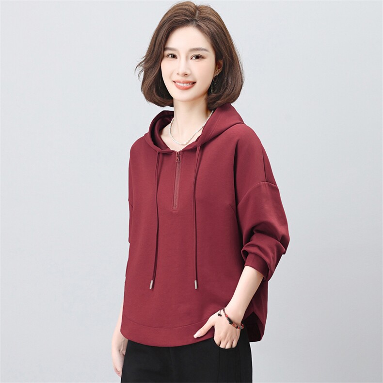 连帽卫衣女2025春秋新款时尚洋气爆款女装外套减龄宽松休闲上衣潮,女装卫衣/绒衫,璐依舞