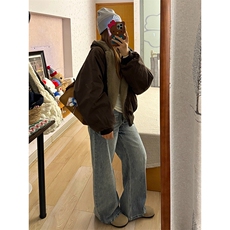 两面穿现货重磅短款座山雕棉衣男女双面穿毛毛绒棉服加厚外套，男装棉衣，电商A486
