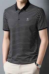 2023夏轻熟风刺绣翻领Polo衫意式小资翻领半截袖体恤，男装Polo衫，电商B212（原钱塘6029）