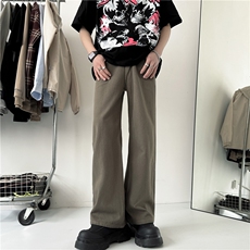美式复古棕色牛仔裤男女宽松潮牌直筒长裤XZ205-1-YK03-P50，男装牛仔裤，星座610A-1