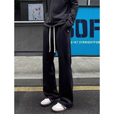 【现货】美式直筒卫裤男秋冬休闲运动裤斜切显腿长微喇裤W155P33，男装休闲裤，星座1112-1