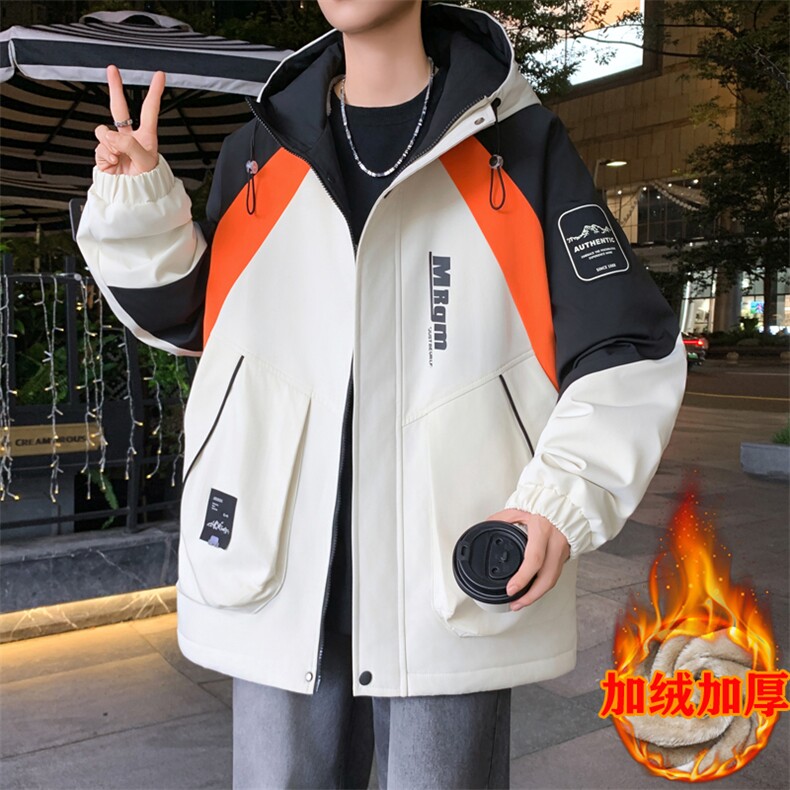 男士外套2025新款春秋季加绒学生夹克港风工装冲锋衣服YC6168图片