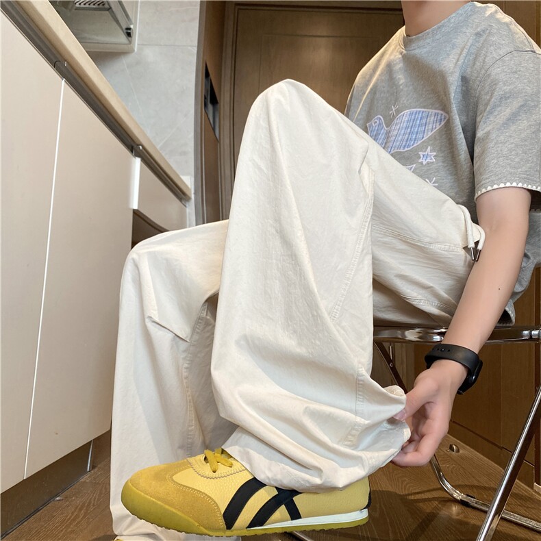 2026夏季新款休闲百搭纯色宽松阔腿弯刀裤B315-K25584-特p35控68,男装休闲裤,电商B315