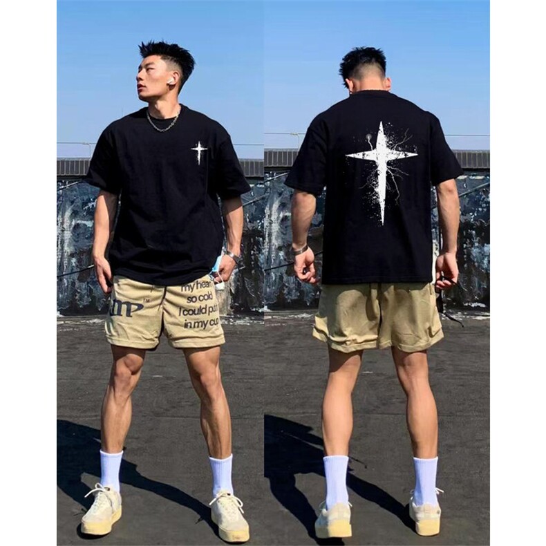 1506/GT2310/P32夏季高街纯棉短袖T恤男士印花圆领设计感半袖,男装T恤,星座1506A