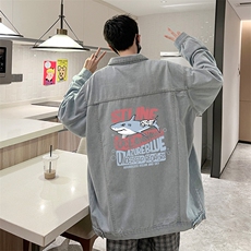 牛仔夹克男大码牛仔外套男茄克NJ77331-P60加绒款-P75，男装夹克，电商A040