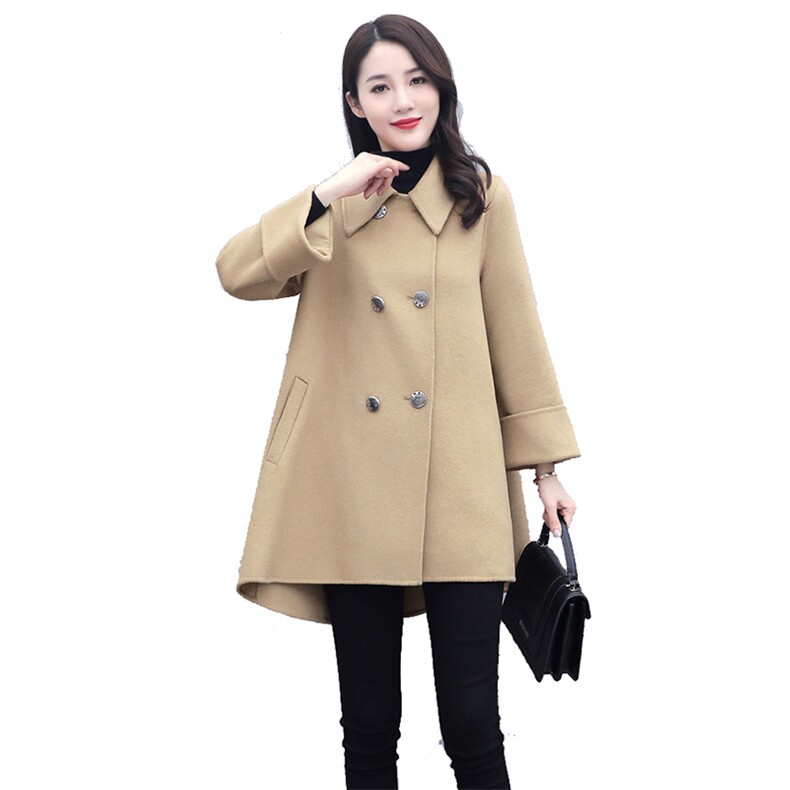 芷墨冬装新款时尚毛呢外套时尚斗篷外套女双排扣毛呢外套,女装毛呢外套,天丽