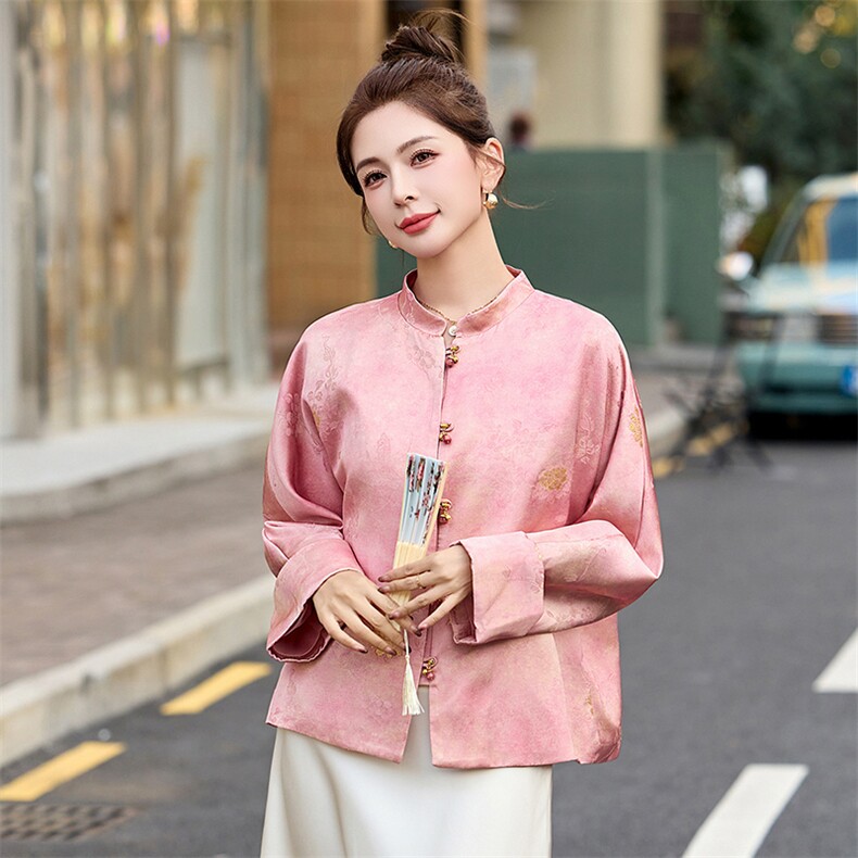 2025年春季新款新中式提花外套女,女装短外套,沁沁公主