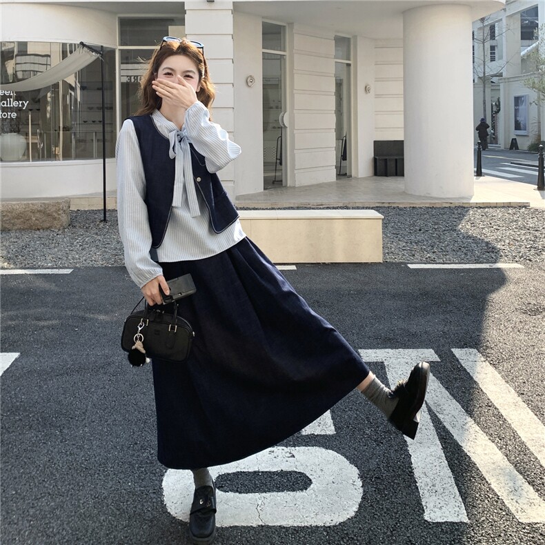 现货--蓝色条纹三件套203-2601-P175-K288,女装套装/套裙,浙宝203