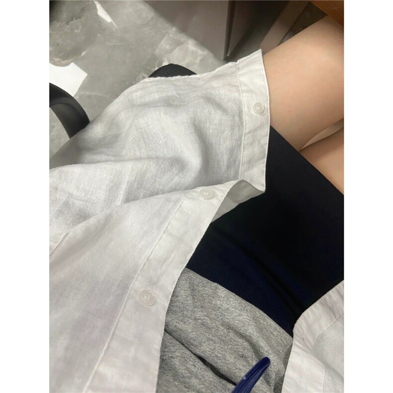 衬衣白色棉麻防晒外套长袖上衣女2025夏季宽松高级感新款薄款衬衫,男装防晒衣,星座506A