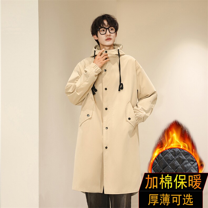 风衣男中长款大衣男加绒棉衣男F174薄P90加棉P100特价港风五,男装风衣,星座401