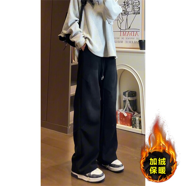 美式复古水洗休闲裤显瘦加绒加厚卫裤男K8687JR（加绒）-特价P49,男装休闲裤,电商A007