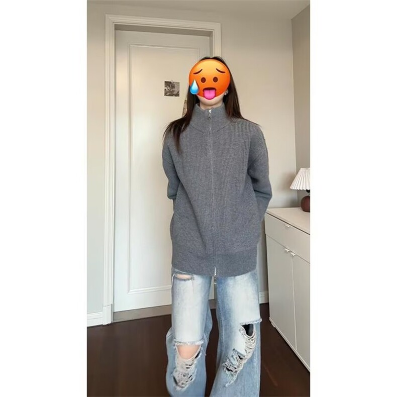 W10574-P55网图现货针织衫开衫纯色外套高级感毛衣,男装针织衫/毛衣,星座1608