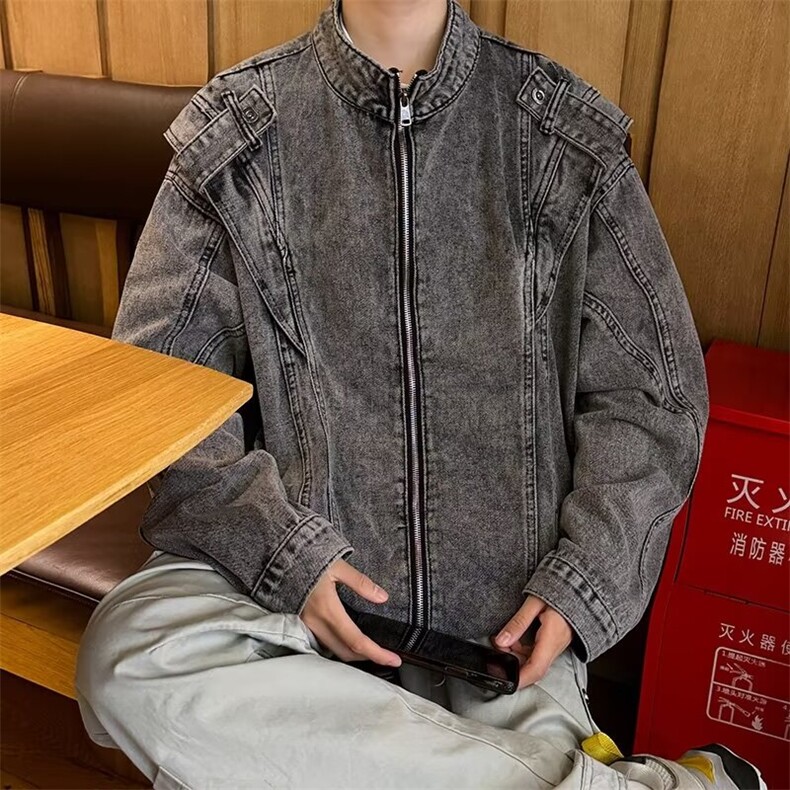 2026新款复古牛仔夹克简约设计感外套学生休闲百搭上衣2226A/P80图片