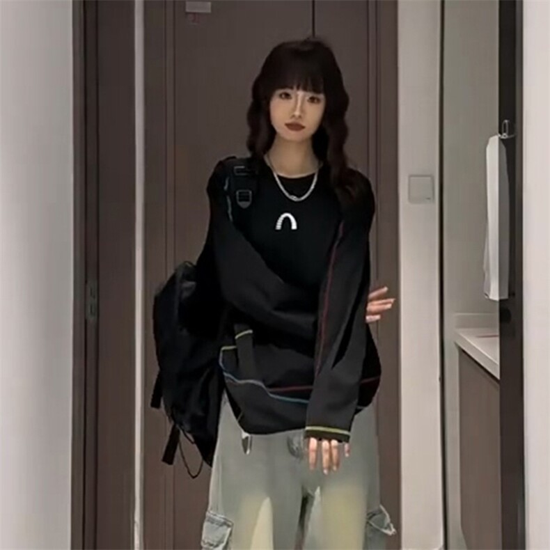 美式高街解构工艺速干长袖T恤衫男女款防晒上衣户外运动骑行服潮,男装防晒衣,电商A486
