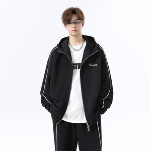 美式斜纹宽松抽绳连帽高级感运动休闲套装W4707特P60/K8691特P45图片