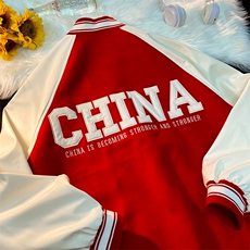 EQ106秋装新款港风宽松红棒球服刺绣夹克潮牌时尚外套男P115，男装夹克，电商C306-1