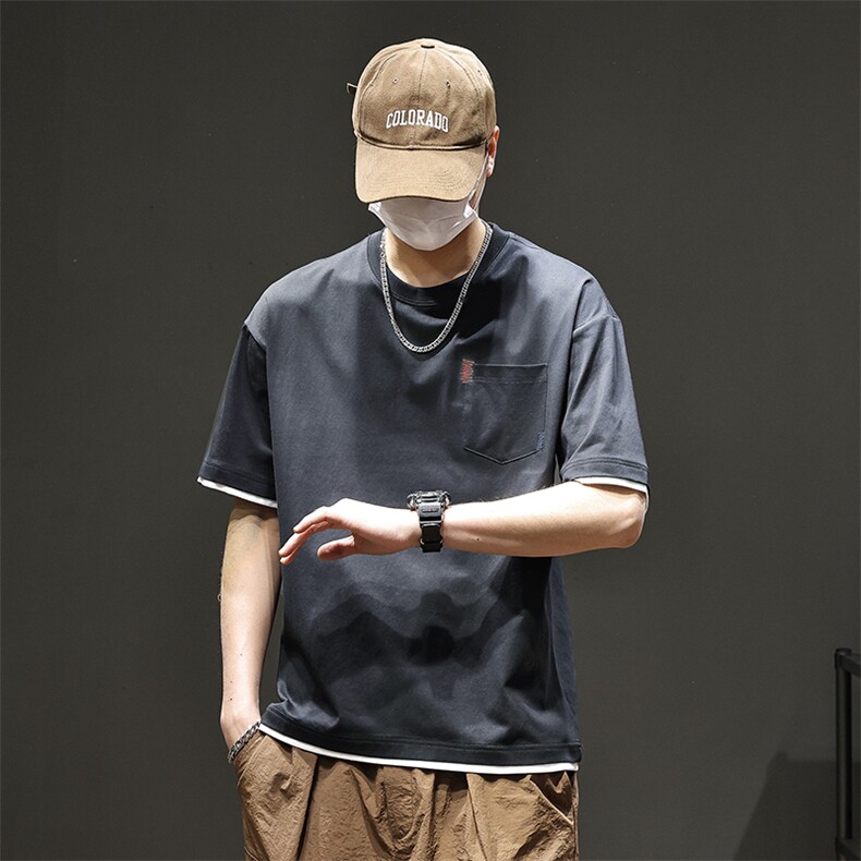 【限价69凉感科技棉凉感棉男士短袖T恤休闲美式半袖男体恤夏季,男装T恤,电商D215