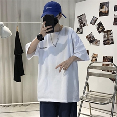 XZ115A-T06200克纯棉男女字母印花大码S-5XL10色T恤衫圆领半袖，男装T恤，星座115A-3