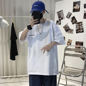 XZ115A-T06 200克纯棉男女字母印花大码S-5XL 10色T恤衫圆领半袖图片
